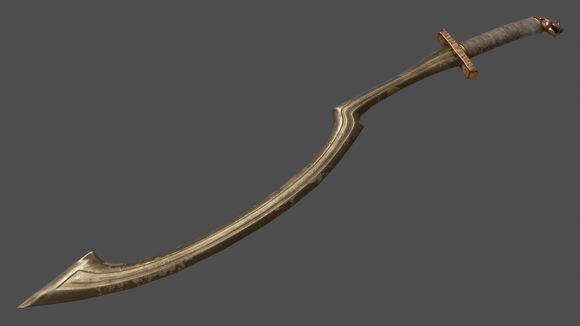 Khopesh sword Low-poly 3D model_1