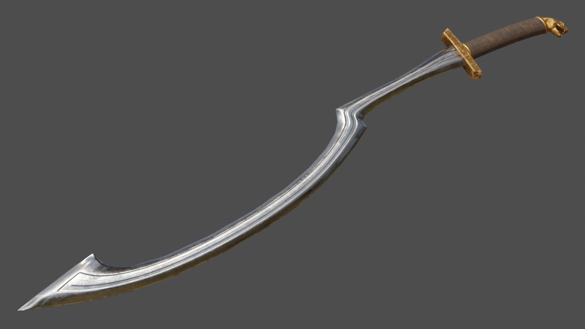Khopesh sword Low-poly 3D model_9