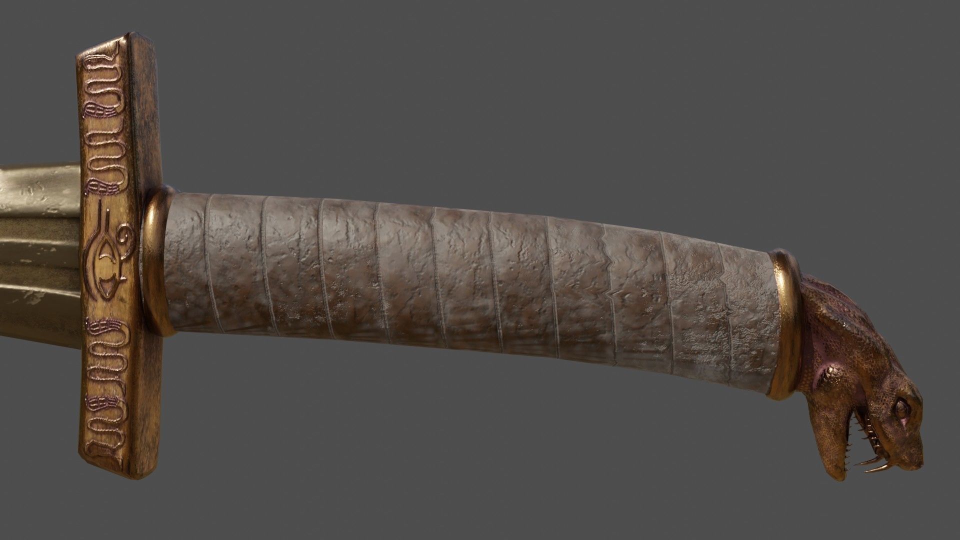 Khopesh sword Low-poly 3D model_4