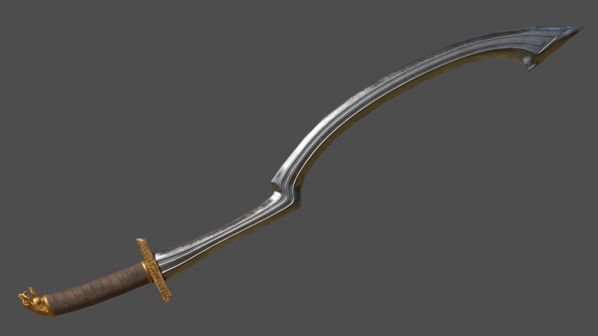 Khopesh sword Low-poly 3D model_11