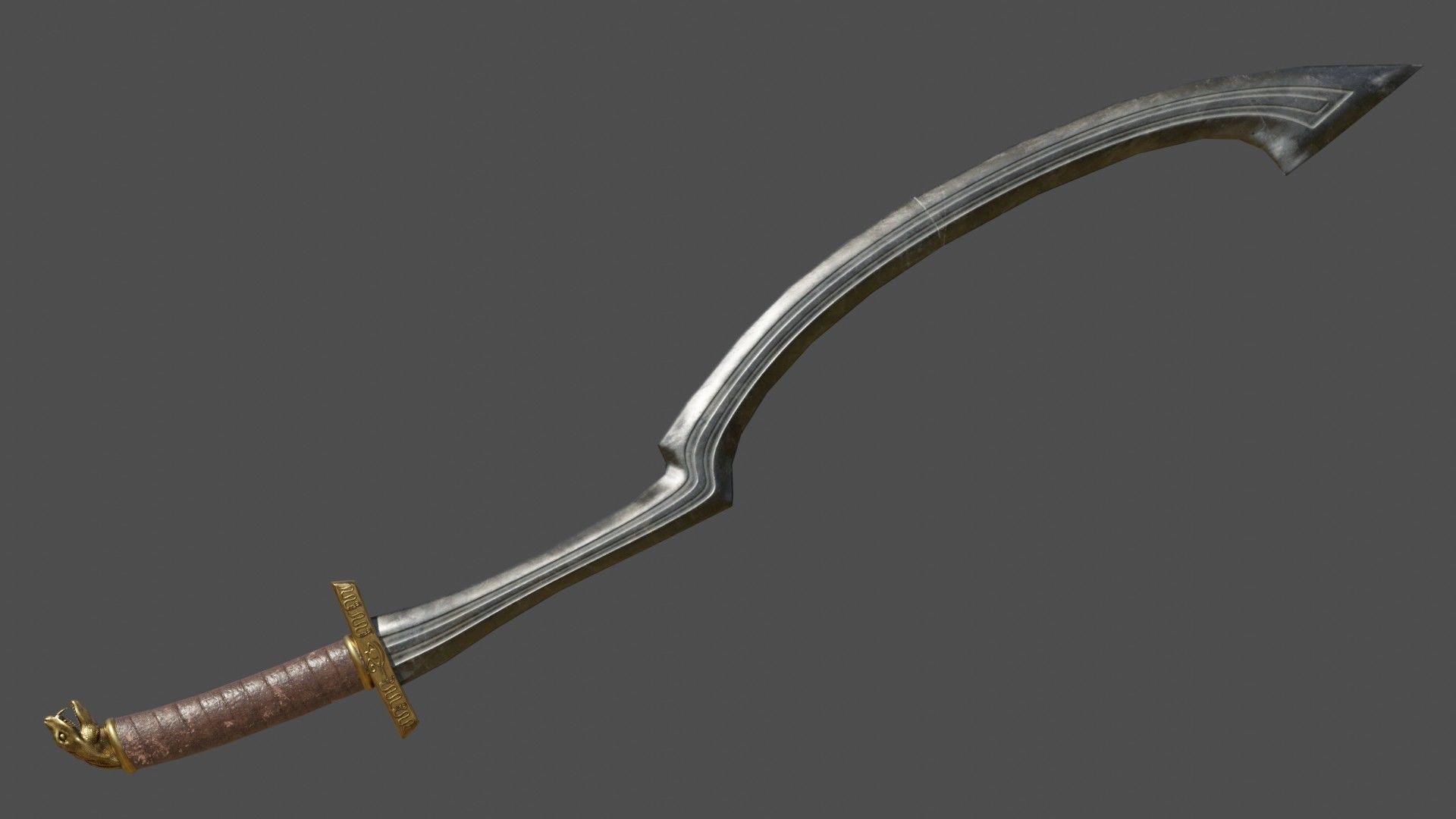 Khopesh sword Low-poly 3D model_7