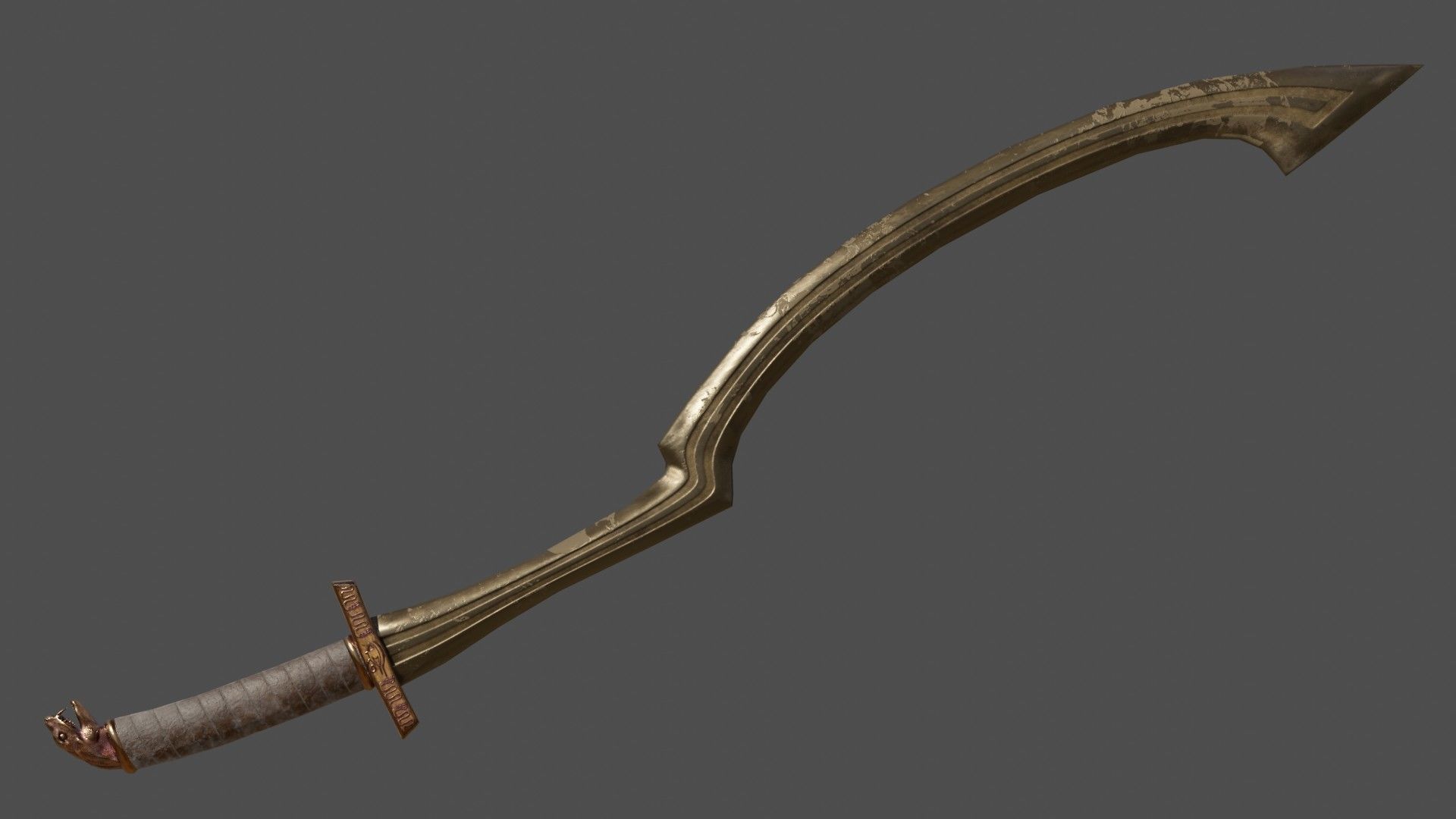 Khopesh sword Low-poly 3D model_3