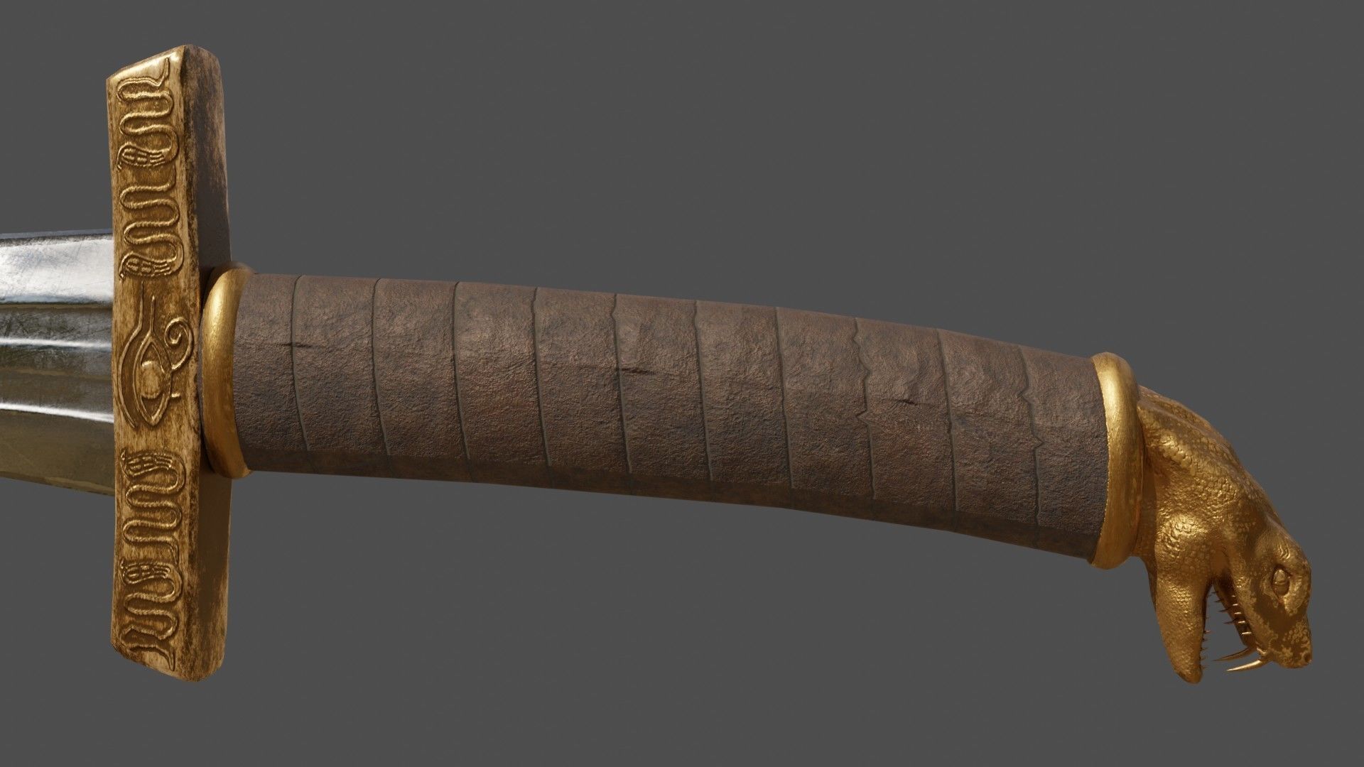 Khopesh sword Low-poly 3D model_12