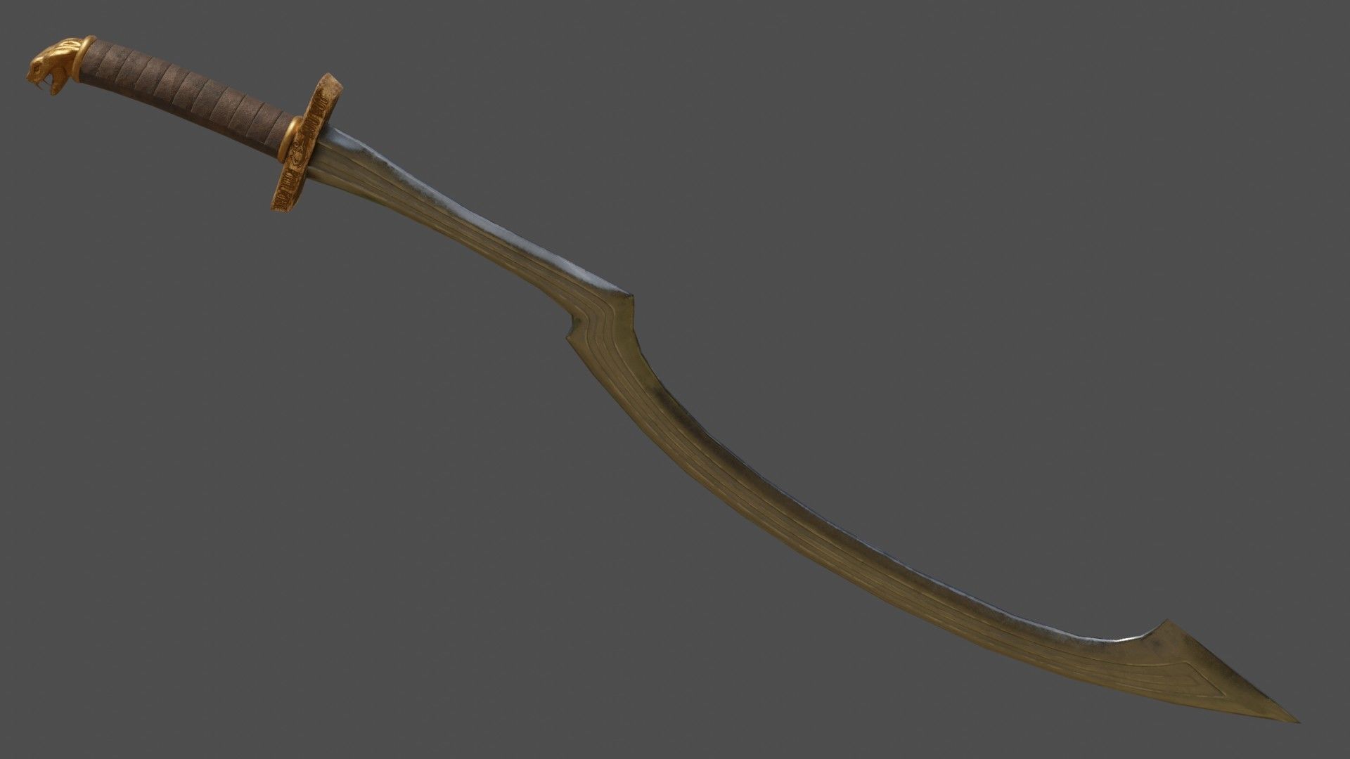 Khopesh sword Low-poly 3D model_10