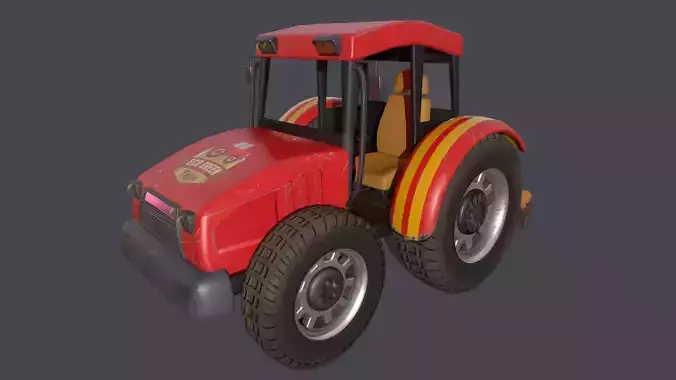 Asset - Cartoons - Car - Bulldozer - 02 Low-poly 3D model