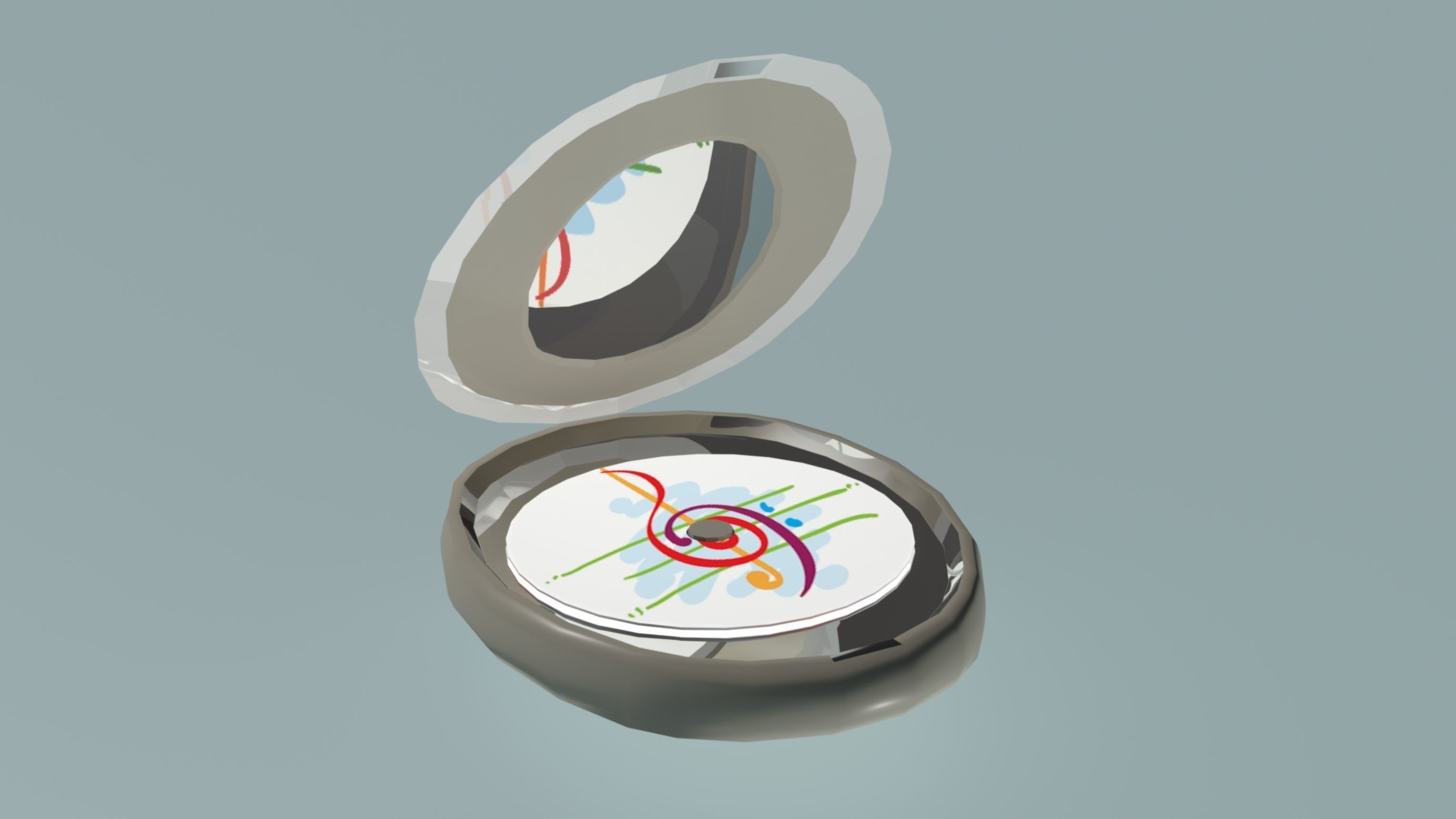 Discman eggy shell Low-poly 3D model_7