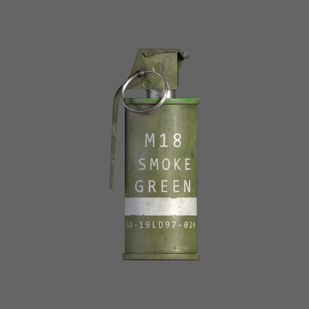 M18 Smoke Grenade Low-poly 3D model_4