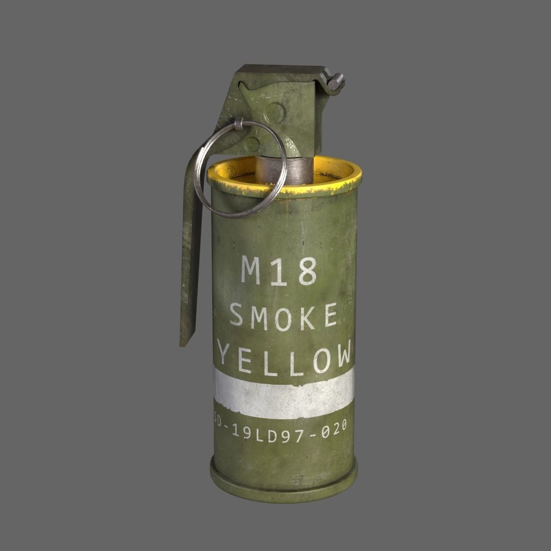 M18 Smoke Grenade Low-poly 3D model_1
