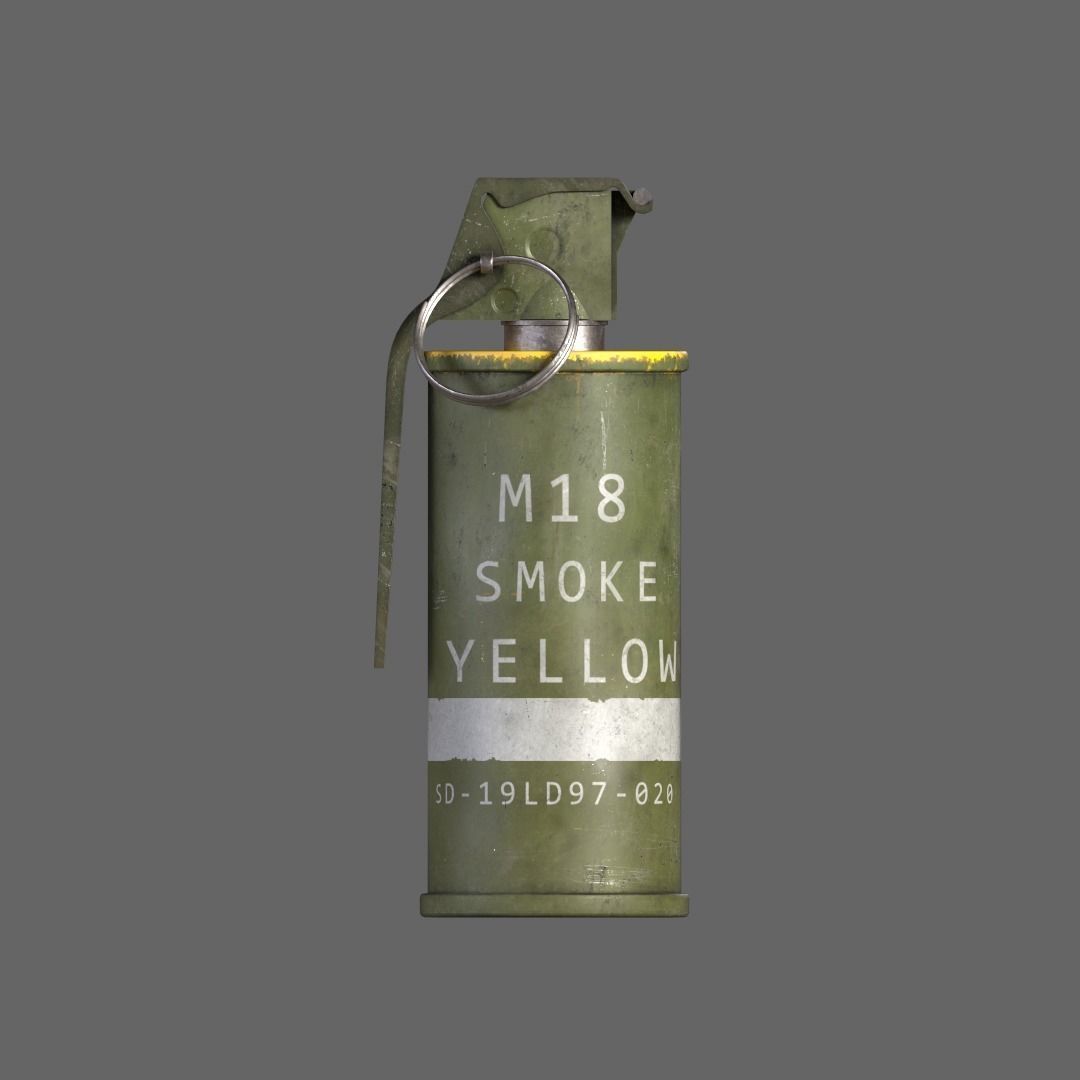 M18 Smoke Grenade Low-poly 3D model_3