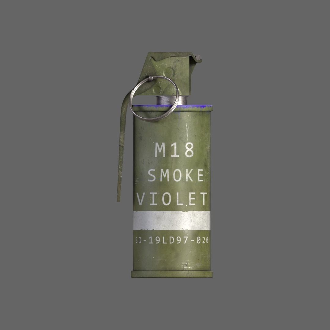 M18 Smoke Grenade Low-poly 3D model_6