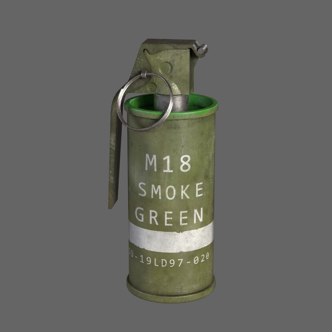 M18 Smoke Grenade Low-poly 3D model_2