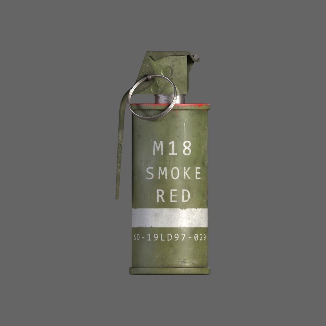 M18 Smoke Grenade Low-poly 3D model_5