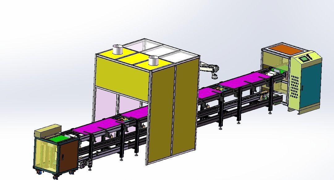 Double speed chain assembly line 3D model_1