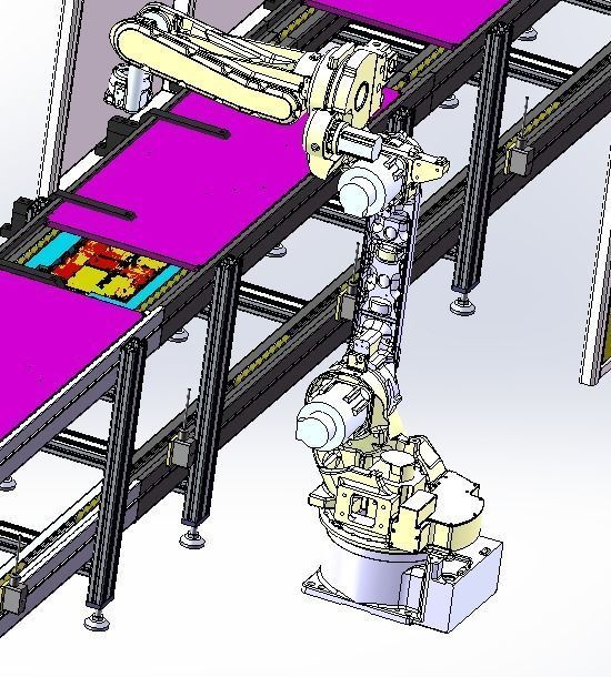 Double speed chain assembly line 3D model_7