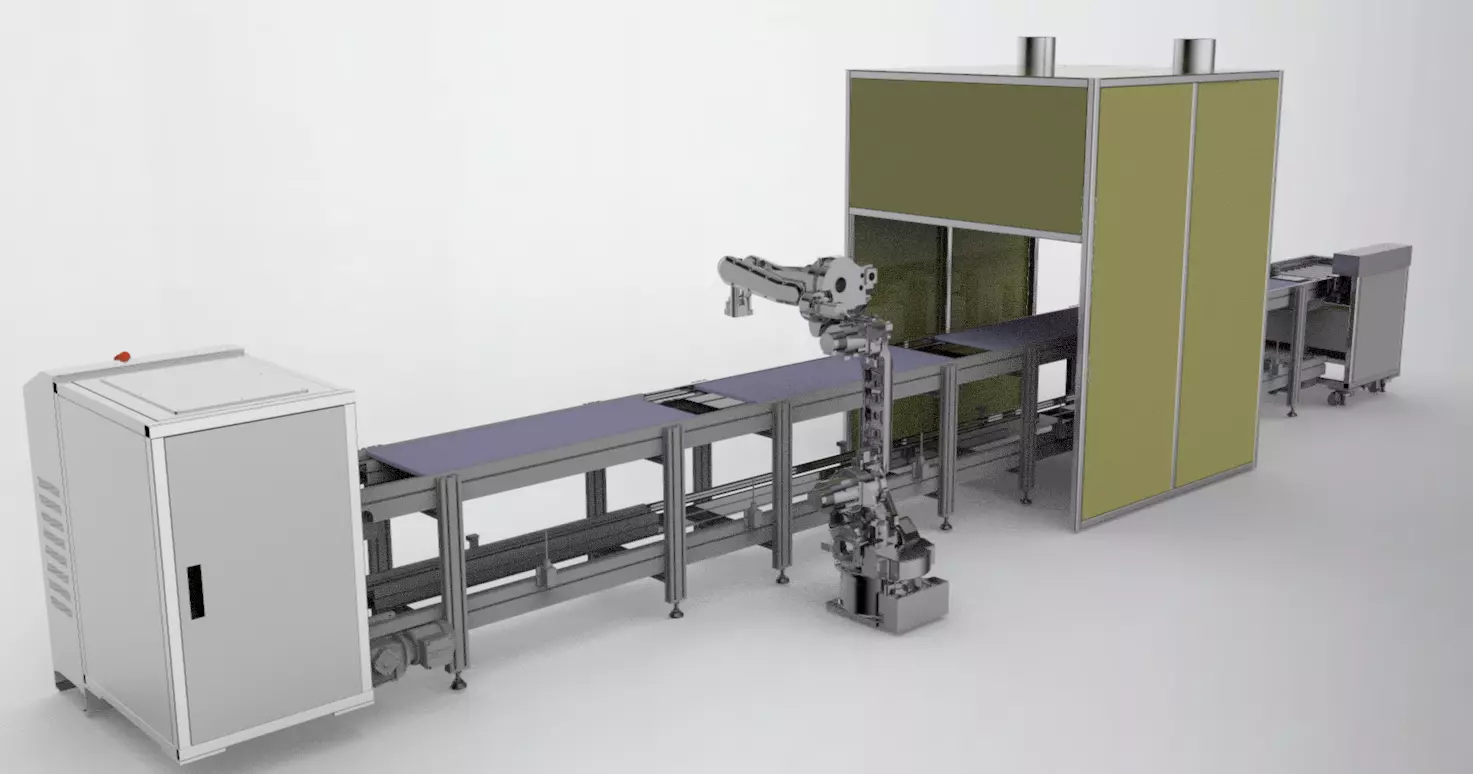 Double speed chain assembly line 3D model_0