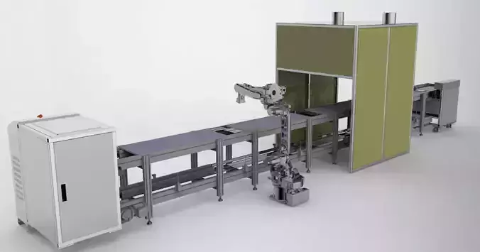 Double speed chain assembly line 3D model