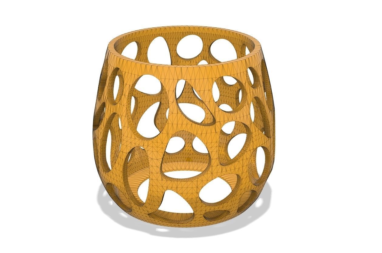 Tea Light Holder  Voronoi 3D print model_6