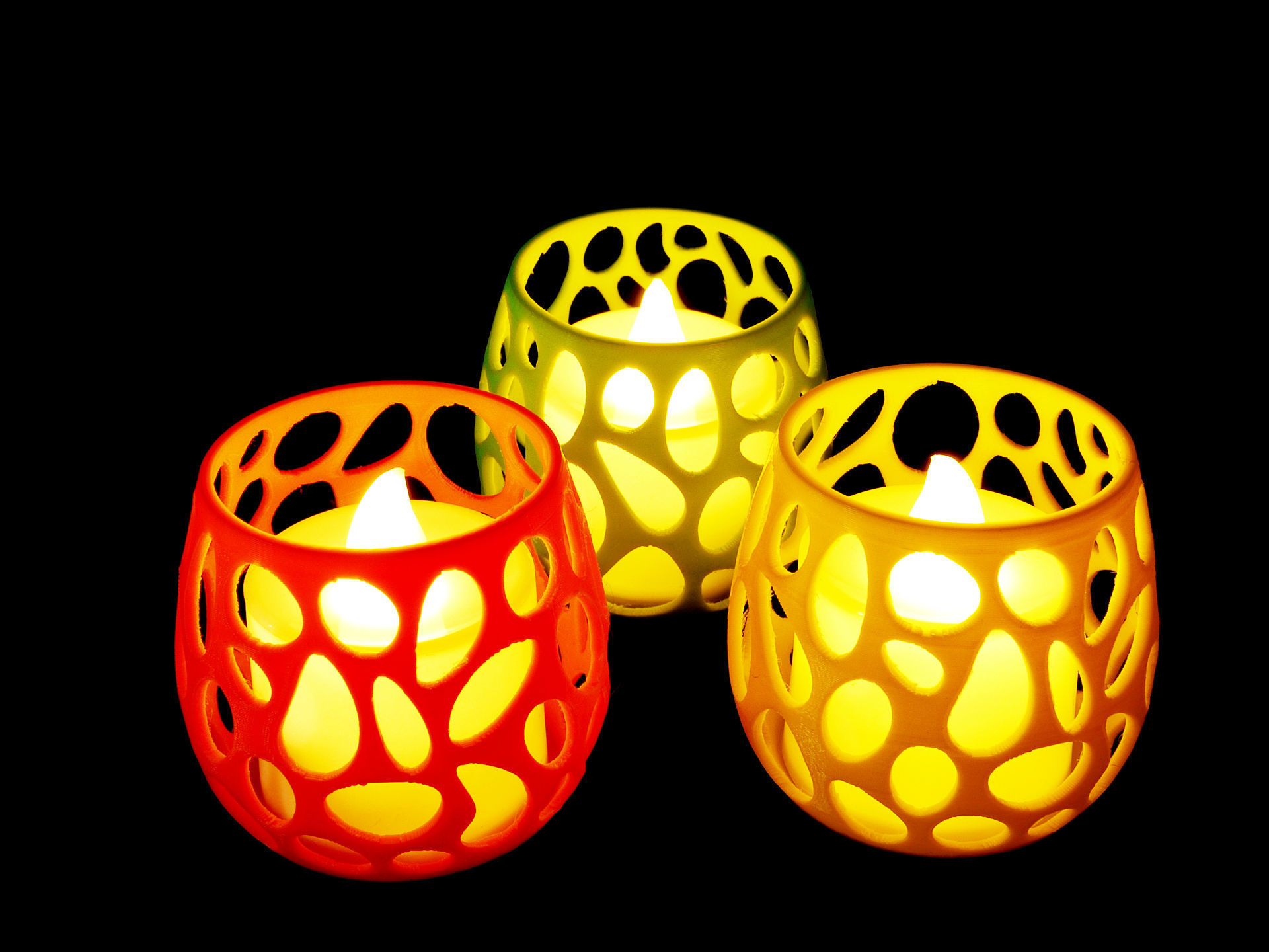 Tea Light Holder  Voronoi 3D print model_1