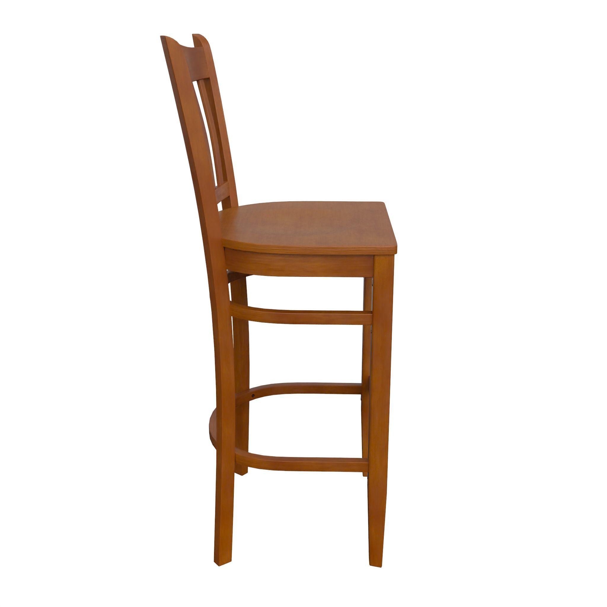 Chair-24 wooden bar stool Low-poly 3D model_3
