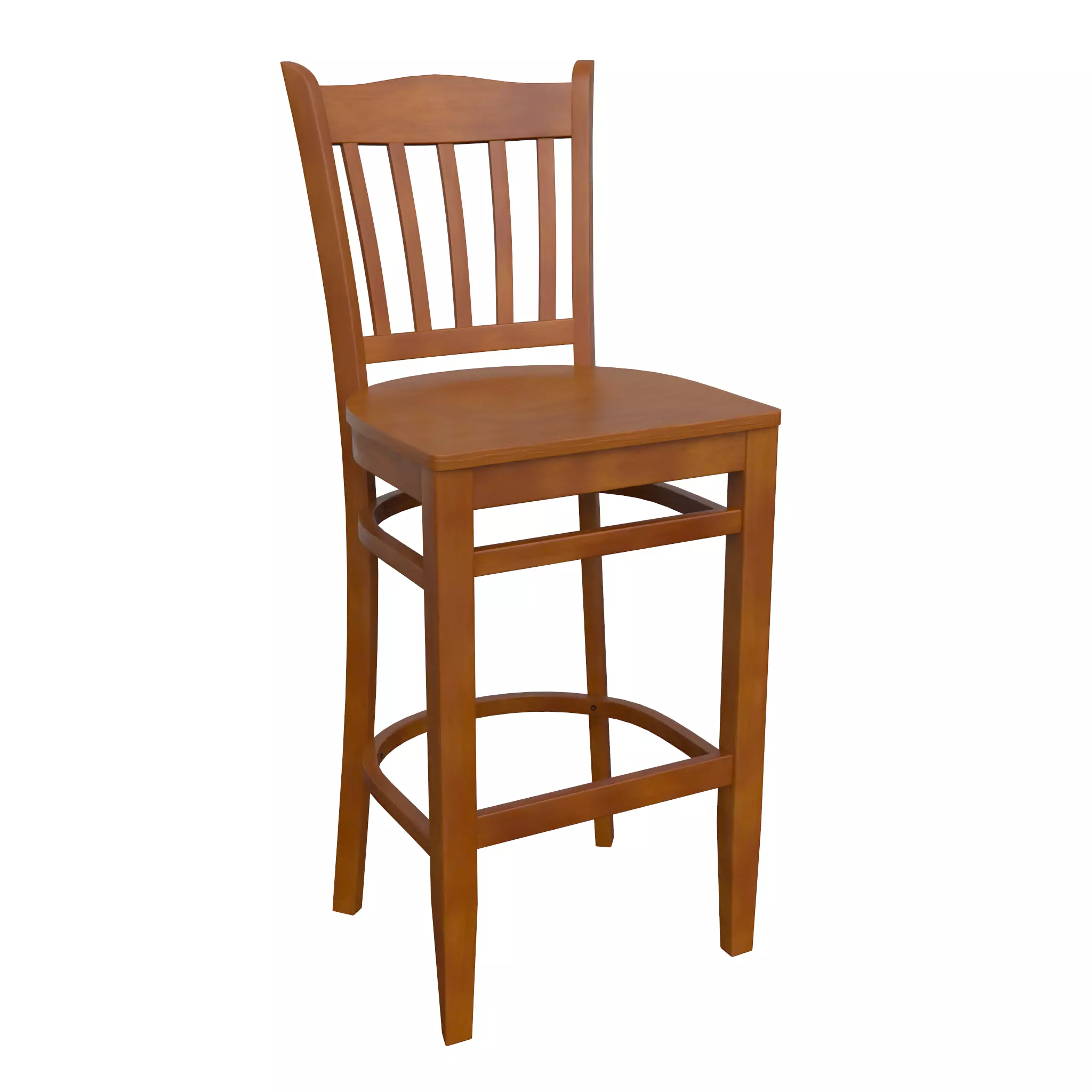 Chair-24 wooden bar stool Low-poly 3D model_0