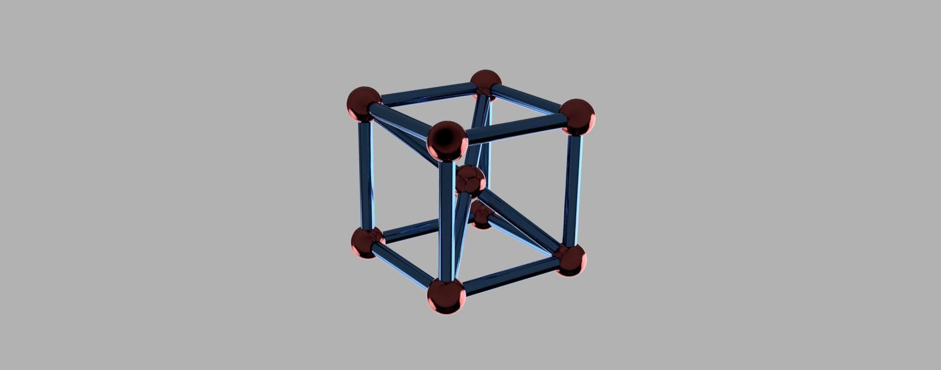 Crystal lattices of metals 3D print model_2