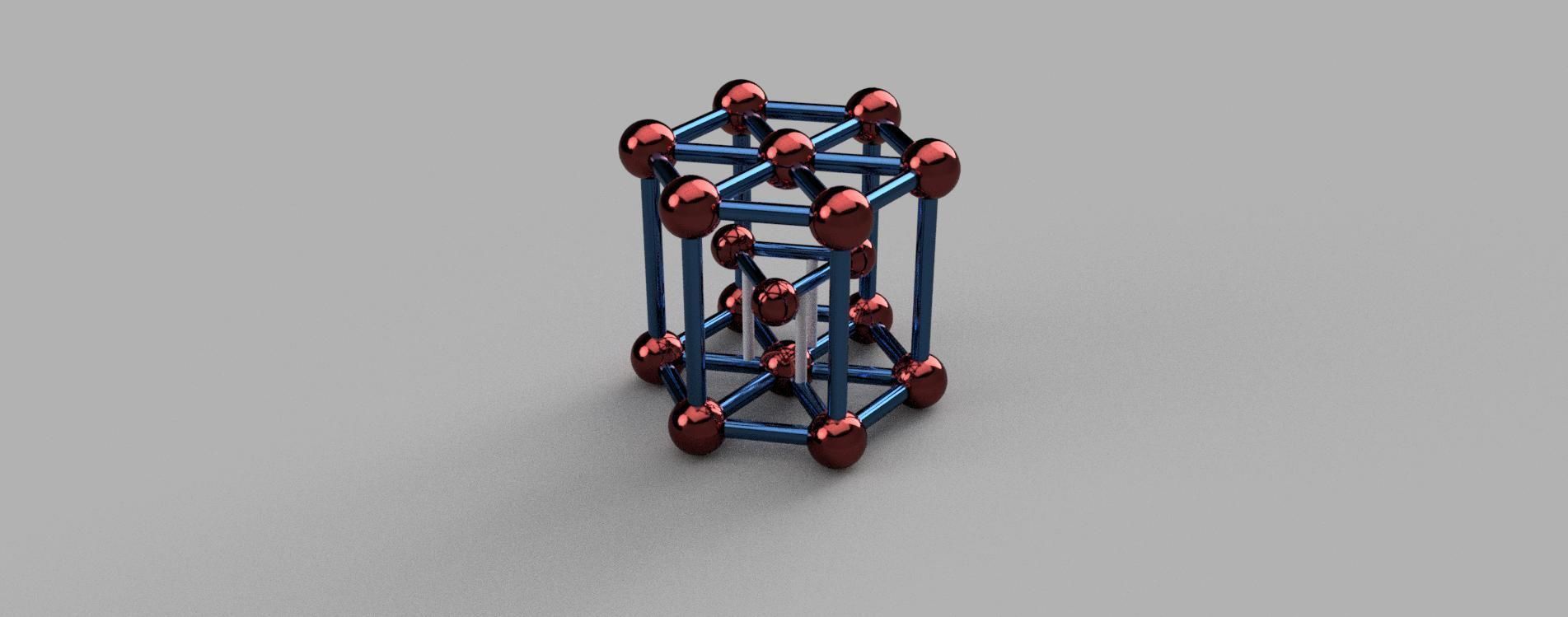 Crystal lattices of metals 3D print model_6