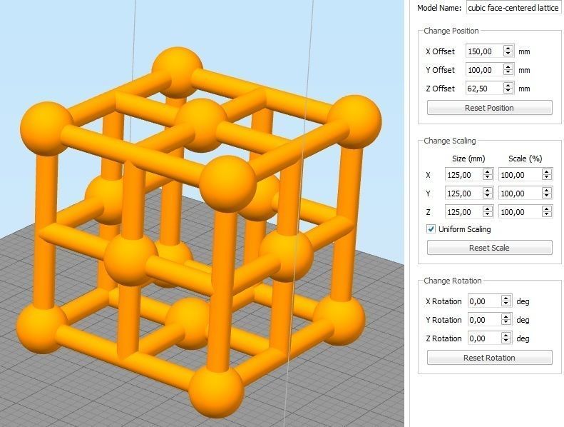 Crystal lattices of metals 3D print model_10