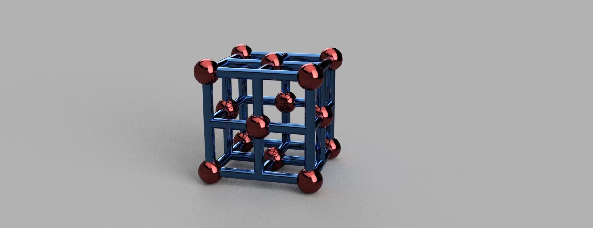 Crystal lattices of metals 3D print model_4