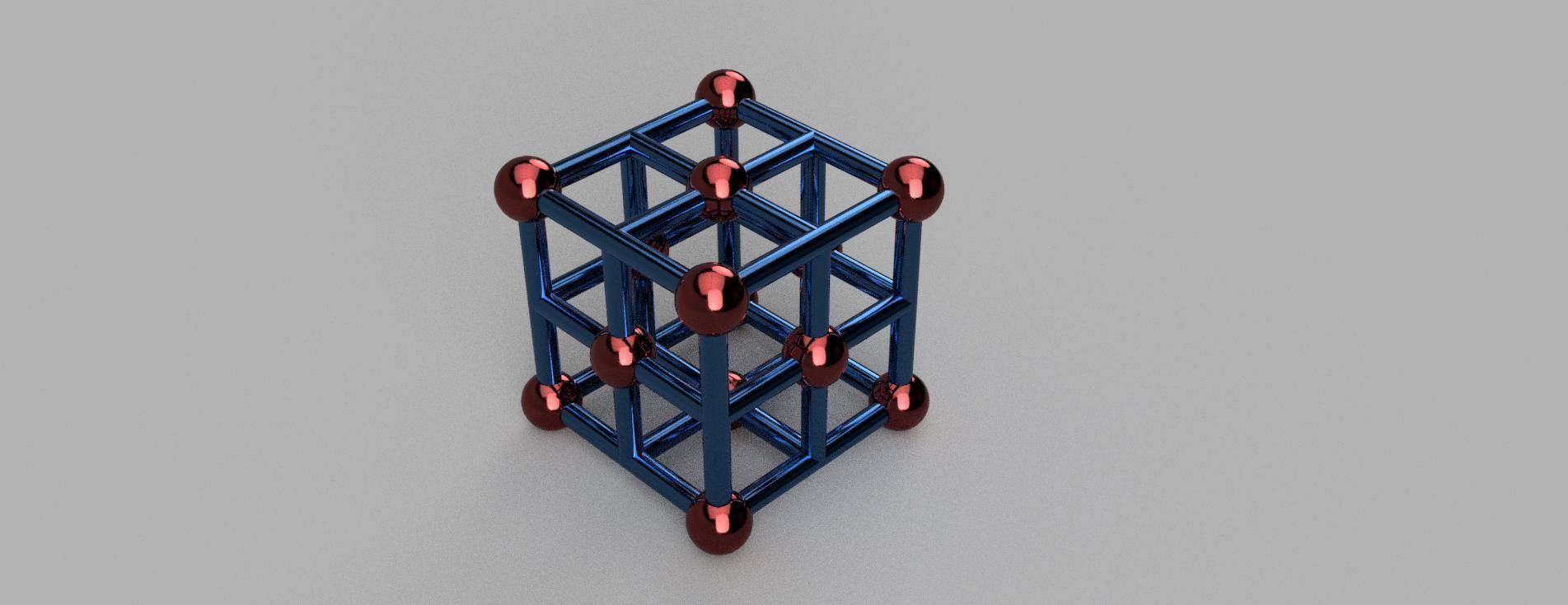 Crystal lattices of metals 3D print model_3