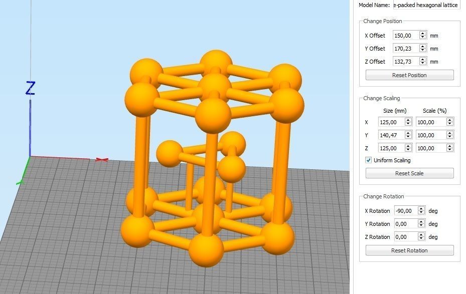Crystal lattices of metals 3D print model_11