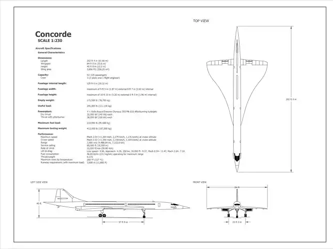 2D Concorde Aircraft