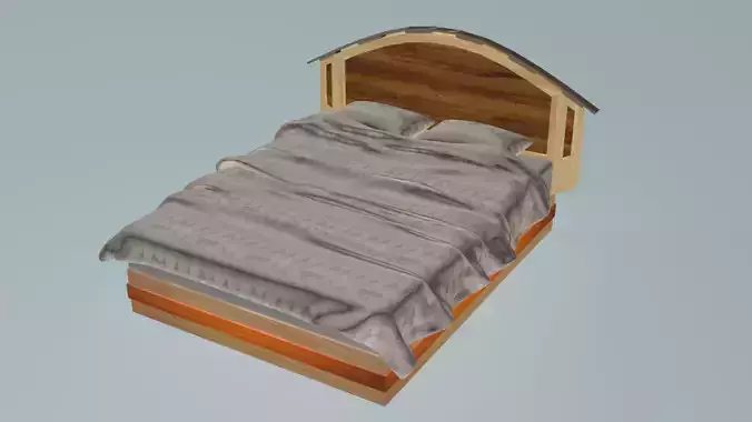 Modern wooden and cotton bed