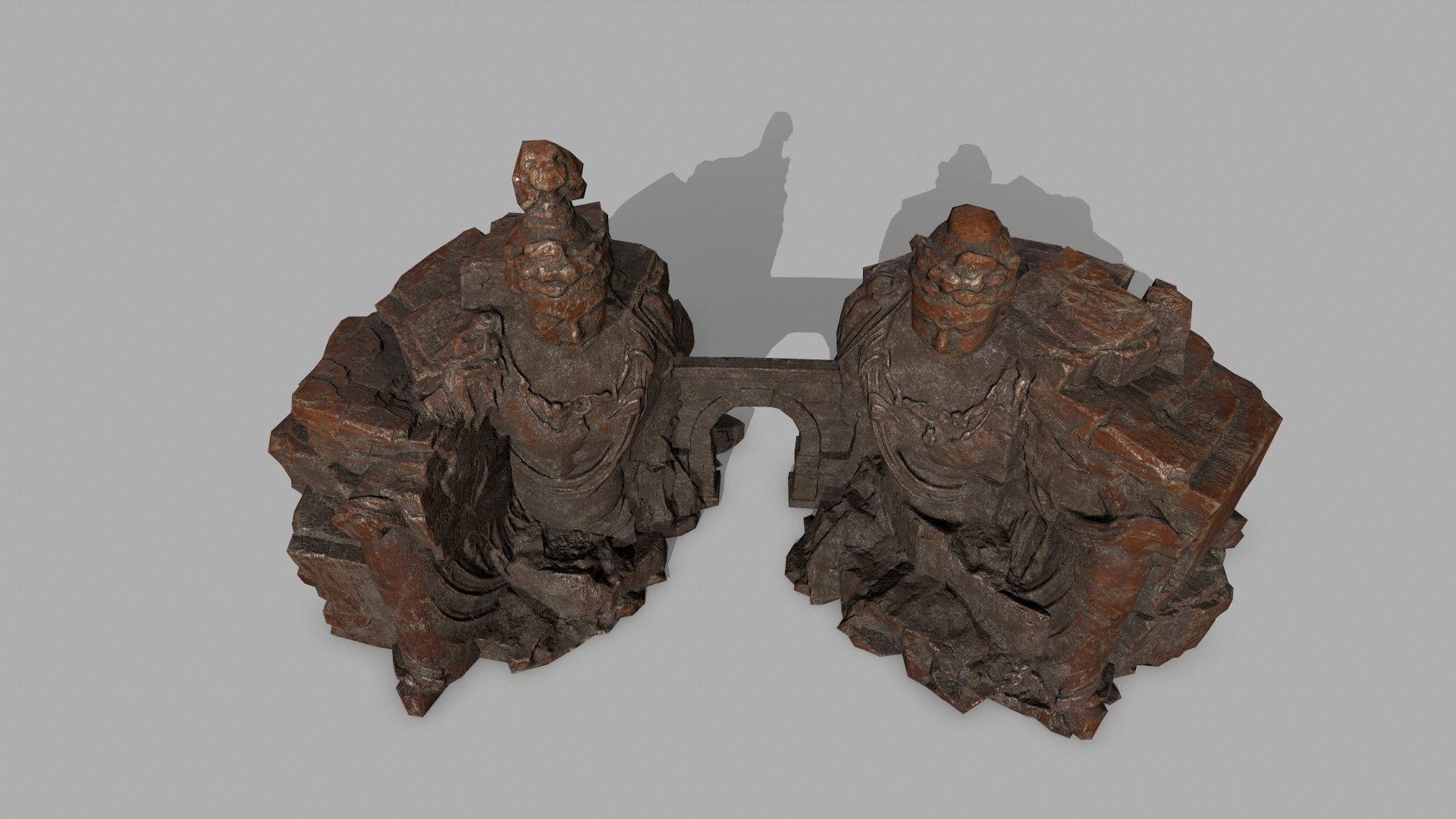 rock buddha gate Low-poly 3D model_10