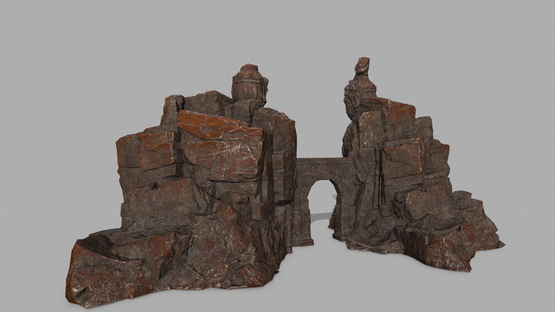 rock buddha gate Low-poly 3D model_5