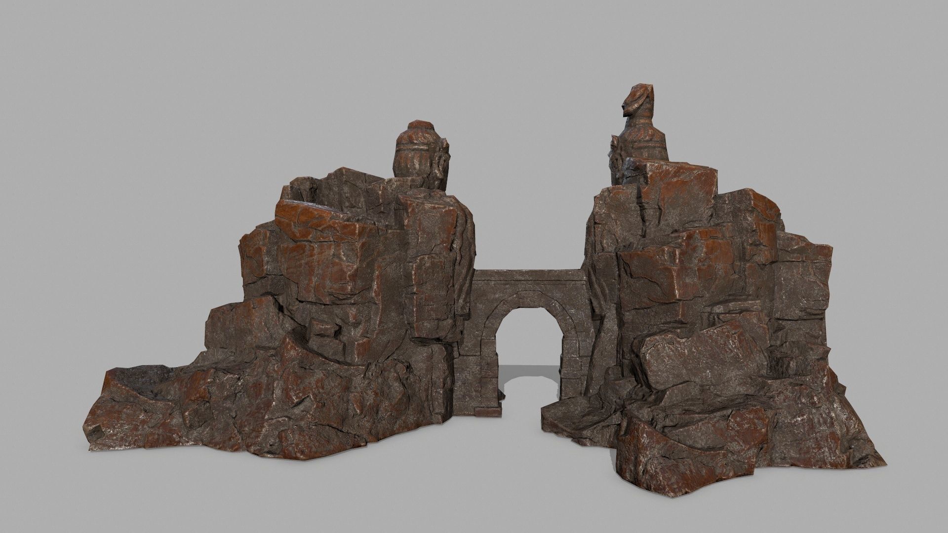 rock buddha gate Low-poly 3D model_4