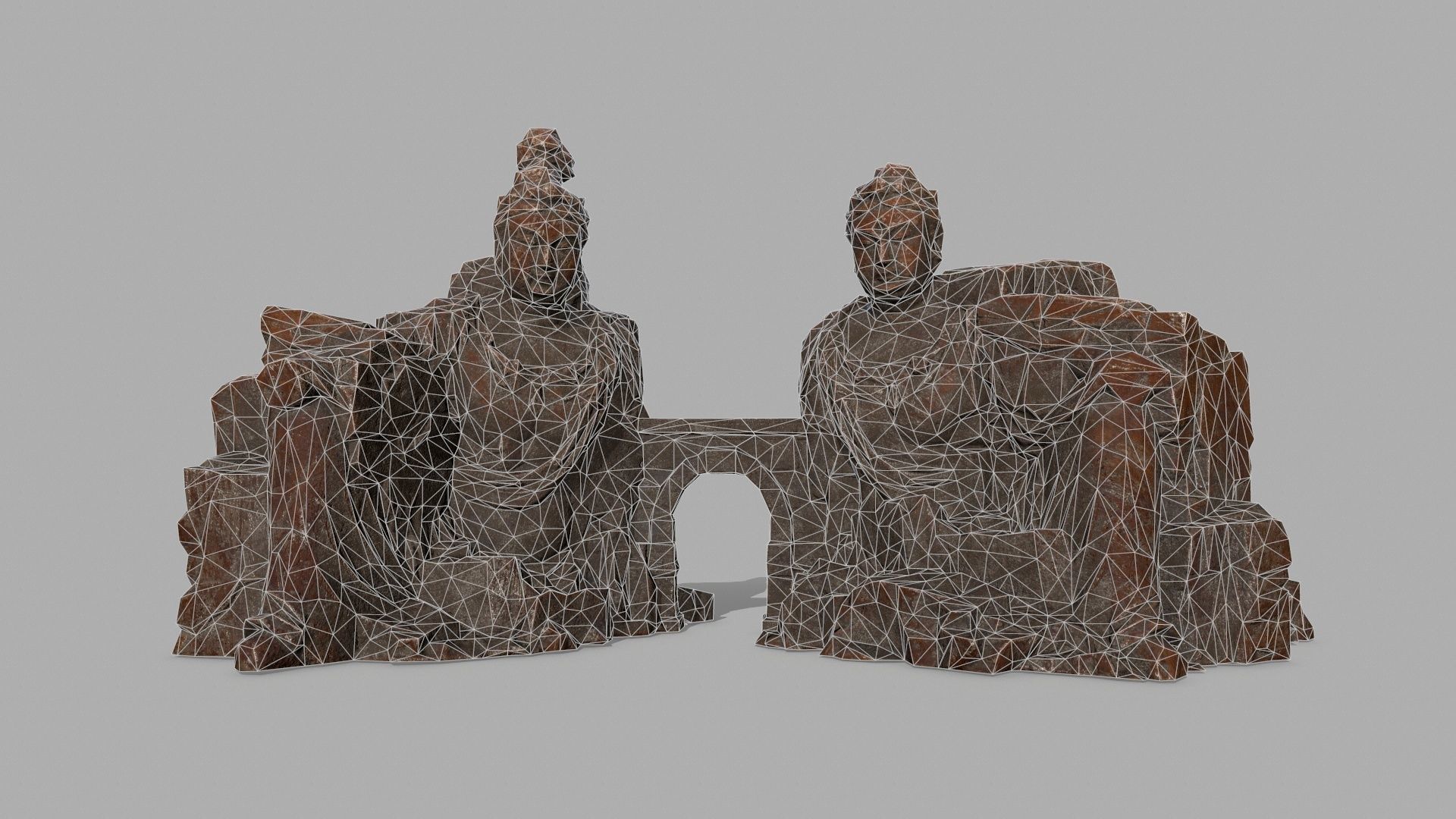 rock buddha gate Low-poly 3D model_11