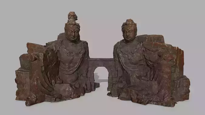 rock buddha gate Low-poly 3D model rock buddha gate Low-poly 3D model