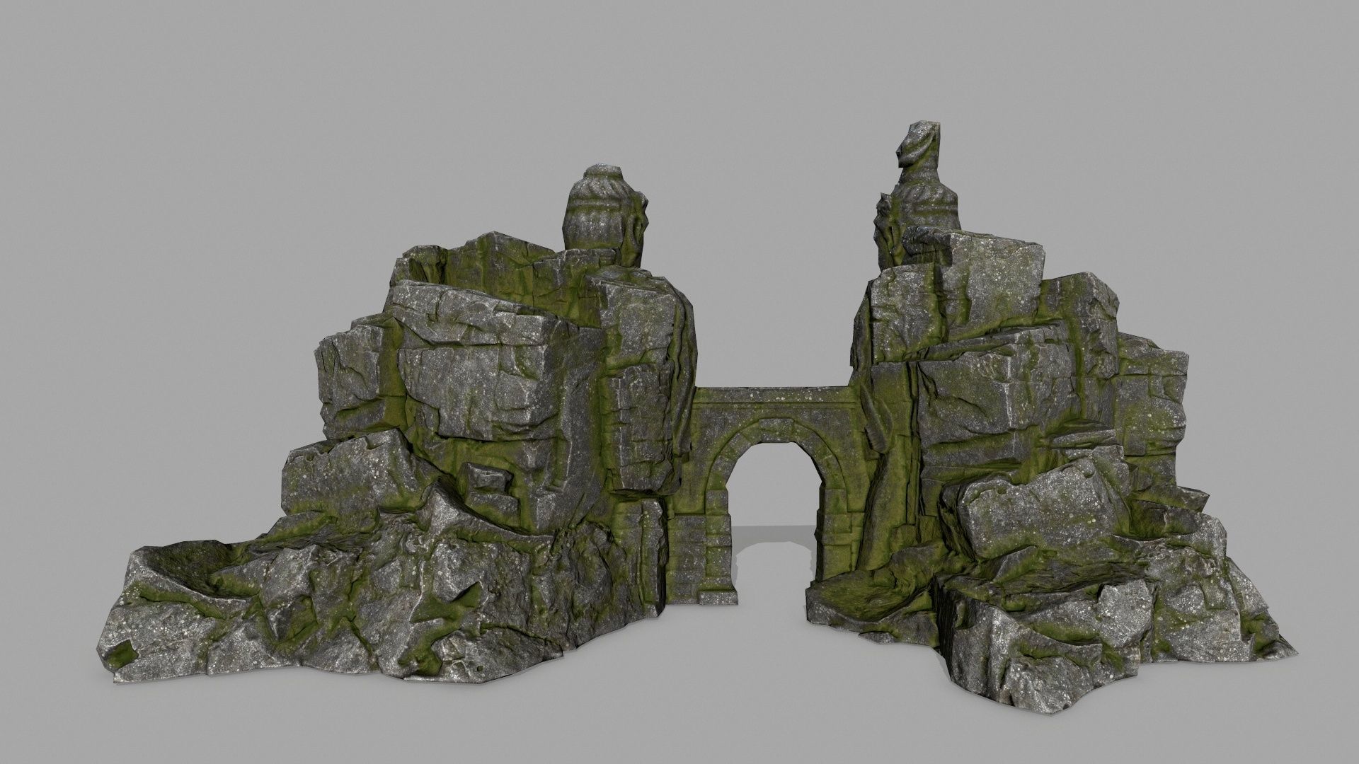 buddha rock gate Low-poly 3D model_6