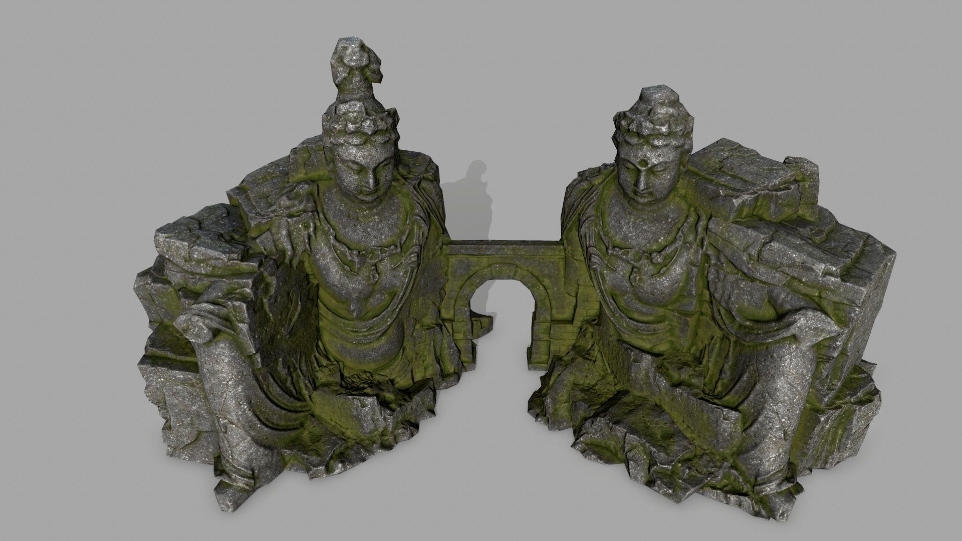 buddha rock gate Low-poly 3D model_11