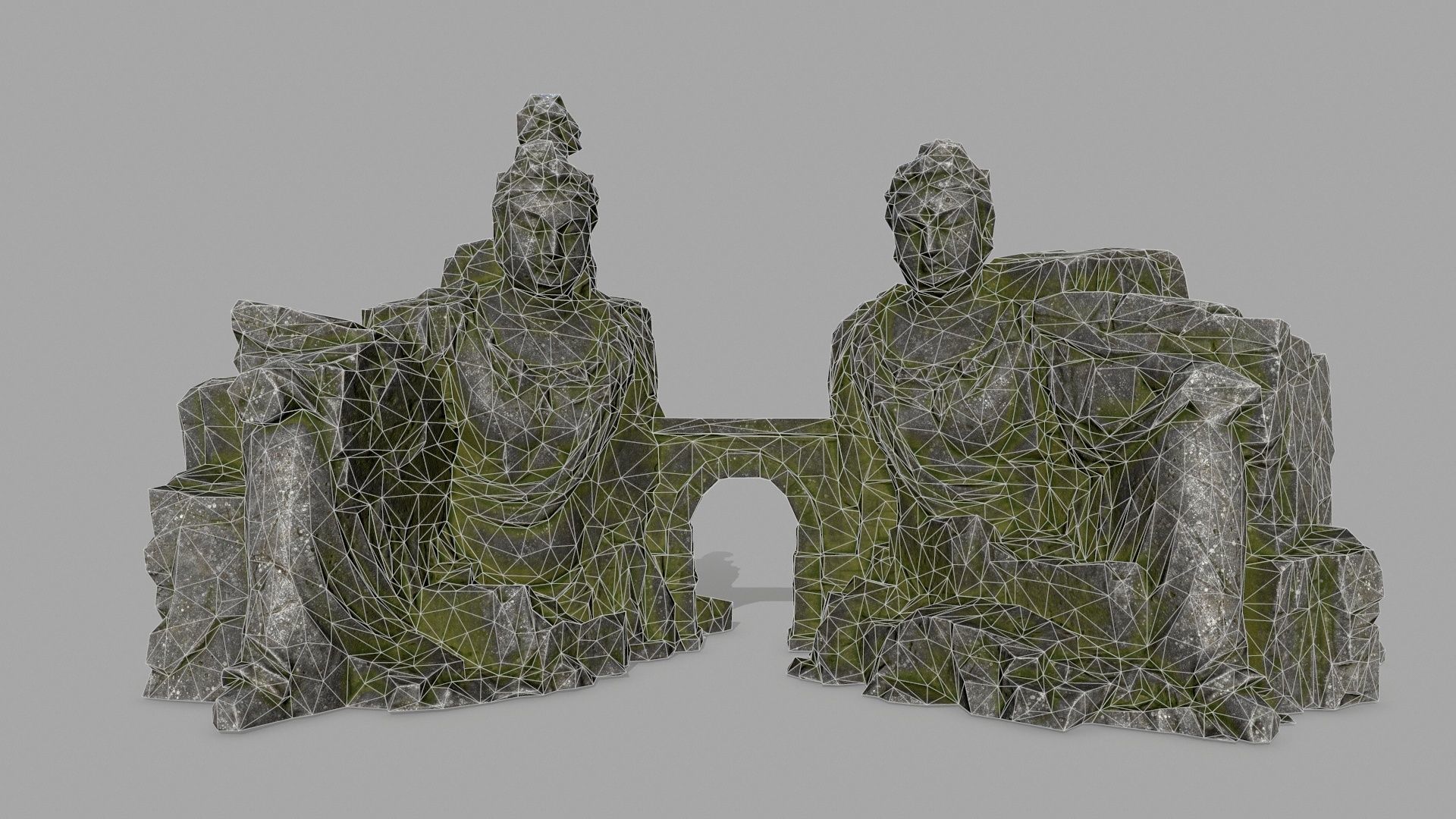 buddha rock gate Low-poly 3D model_12