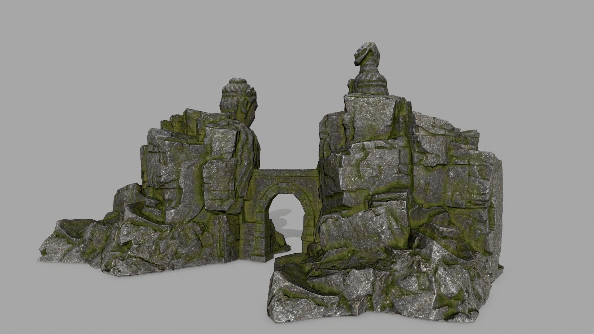 buddha rock gate Low-poly 3D model_5
