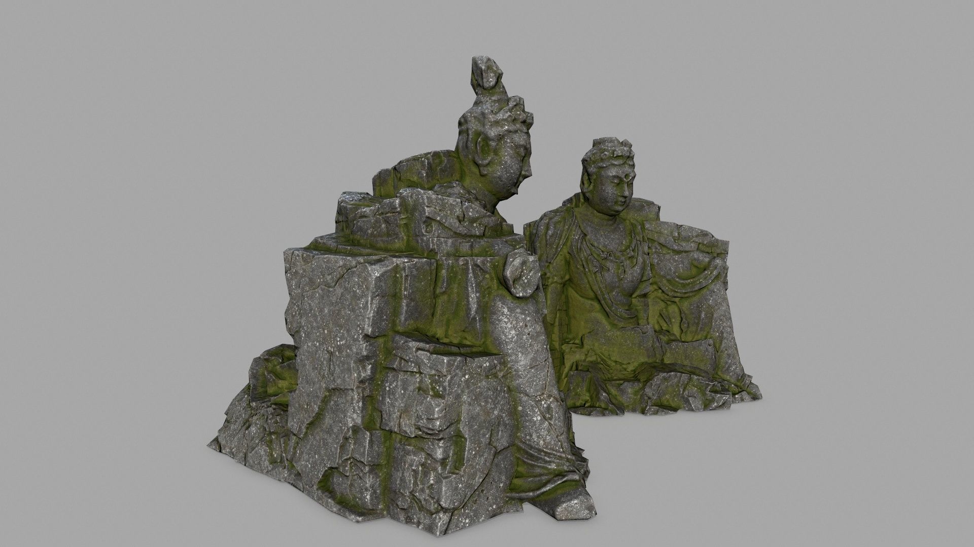 buddha rock gate Low-poly 3D model_2