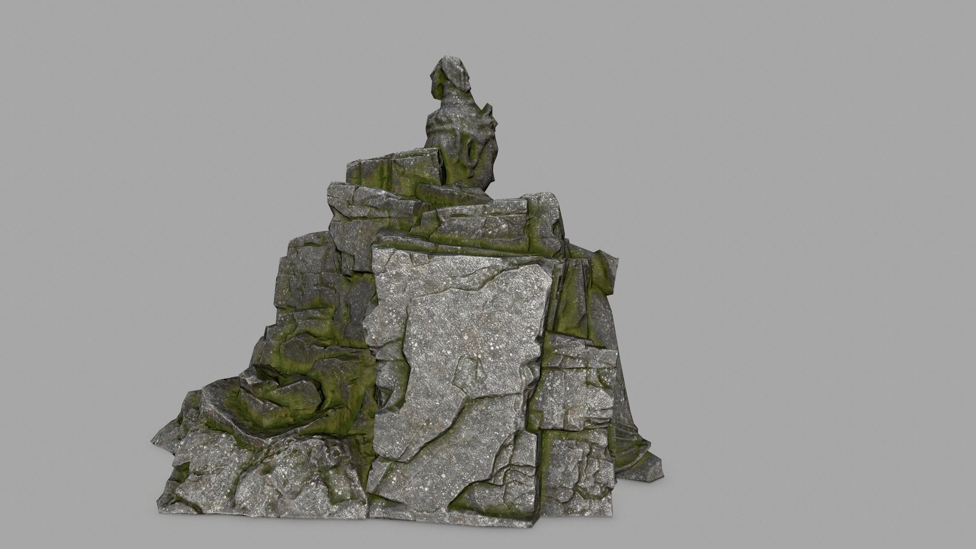 buddha rock gate Low-poly 3D model_3
