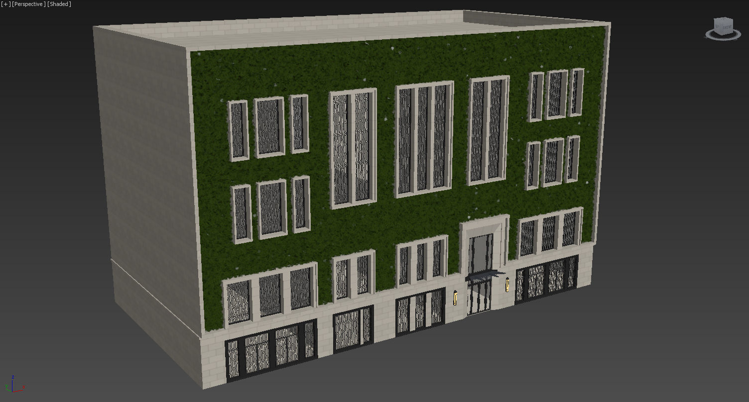 Facade with ivy 3D model_6