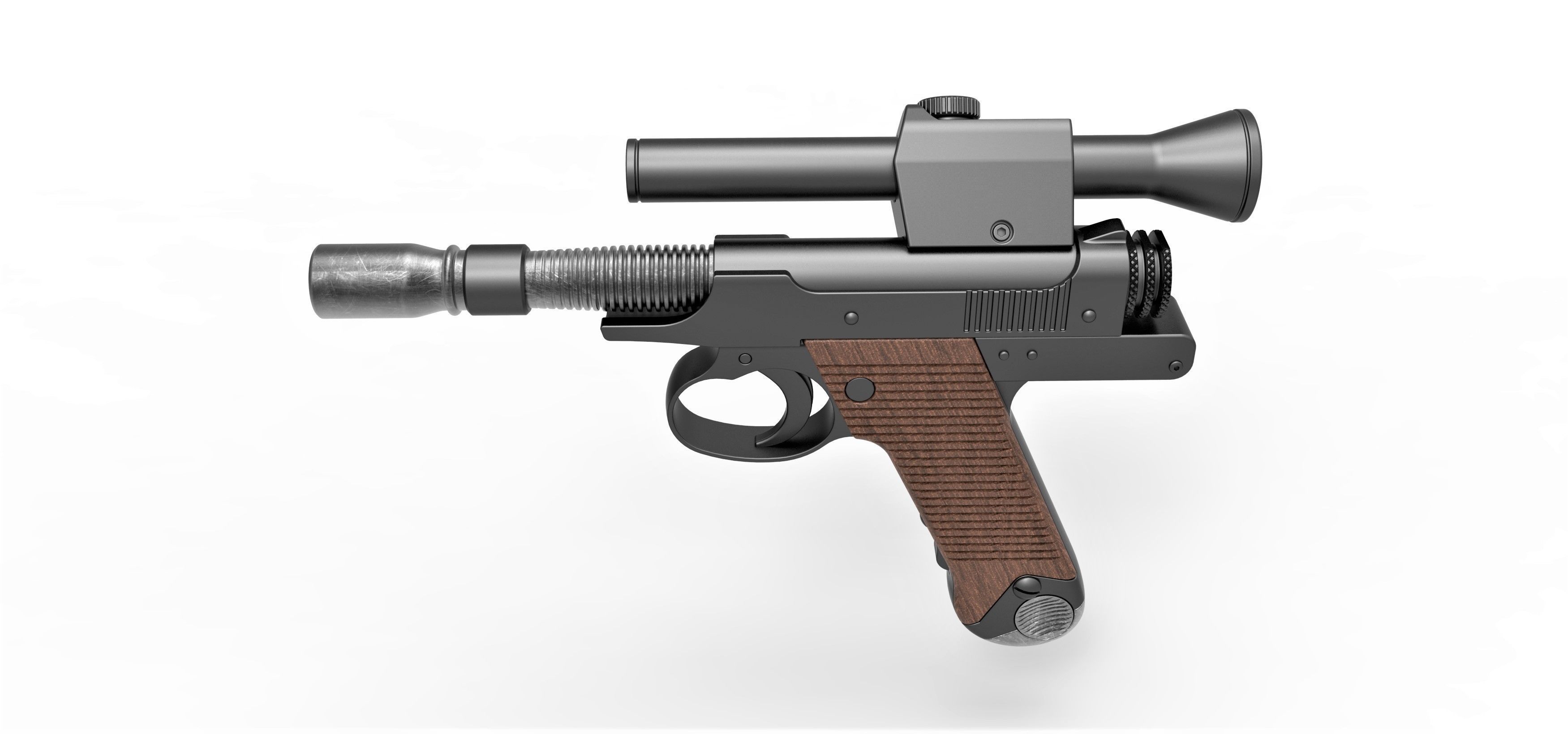 Blaster Pistol of Cara Dune from The Mandalorian 3D model_8