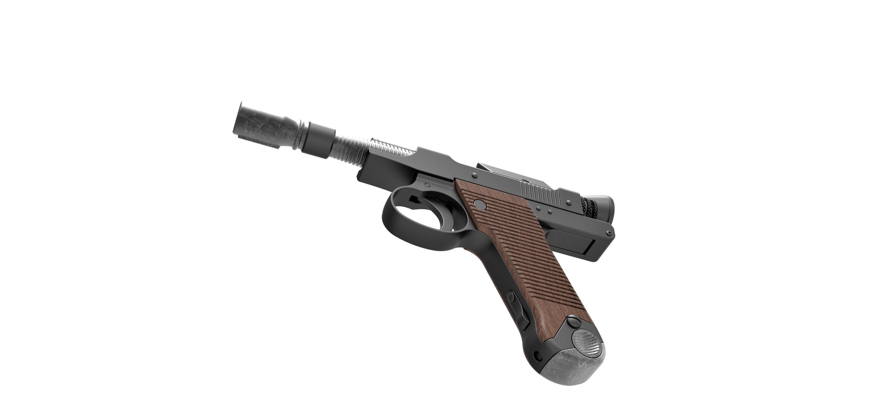 Blaster Pistol of Cara Dune from The Mandalorian 3D model_3