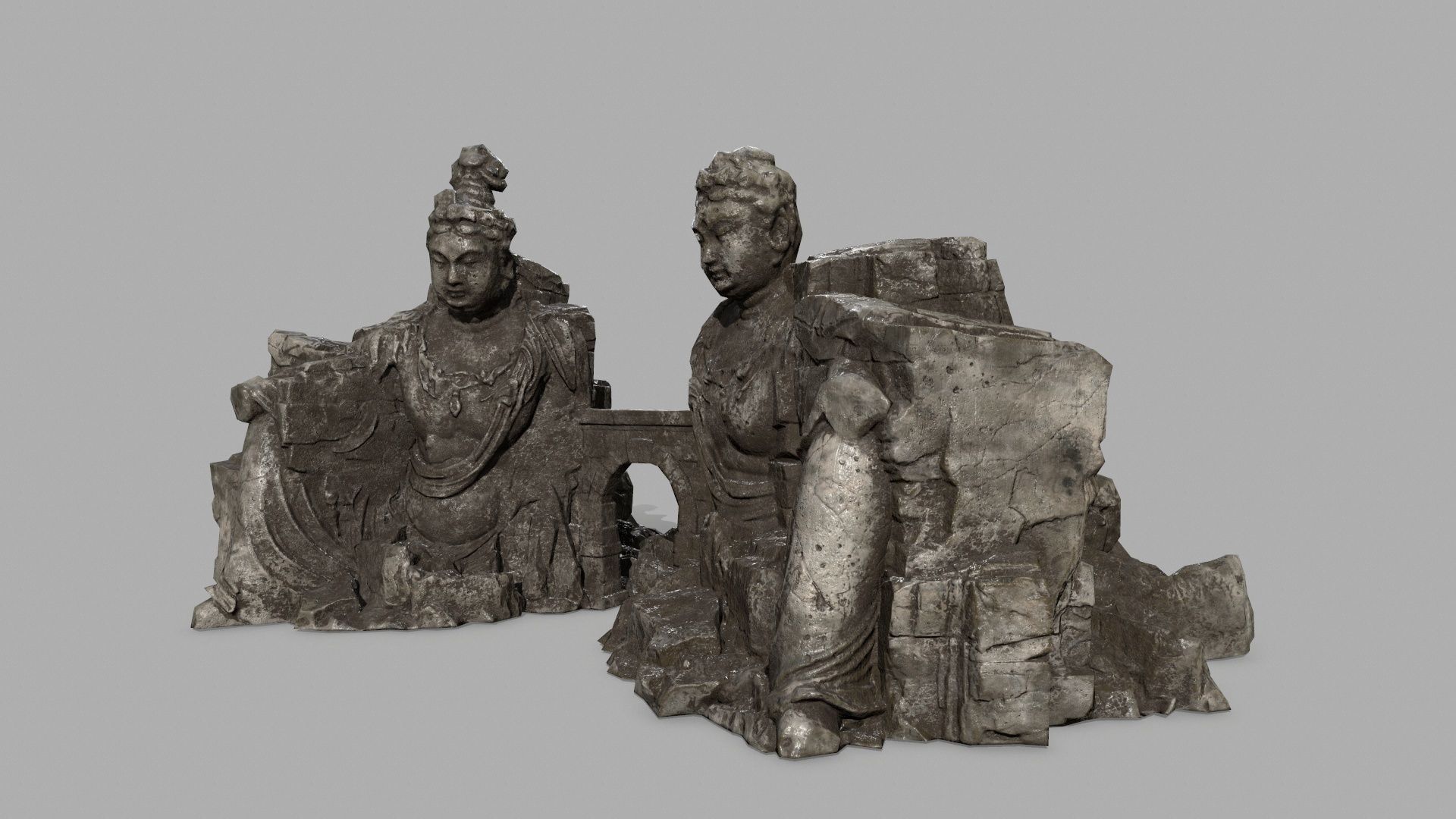 rocks buddha gate  Low-poly 3D model_9