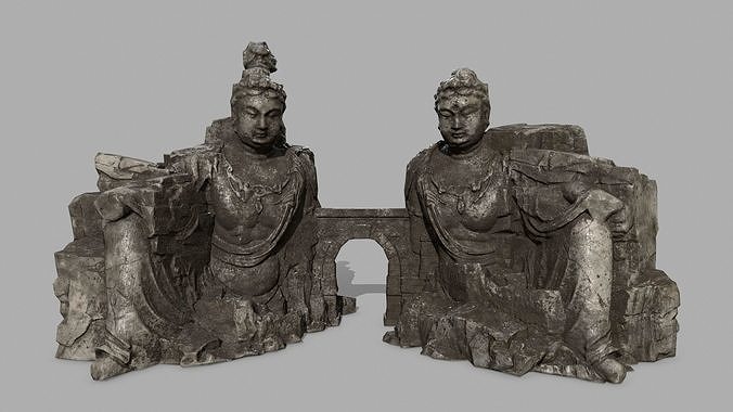 rocks buddha gate  Low-poly 3D model