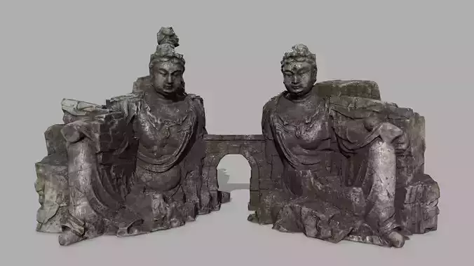 rocks buddha gate  Low-poly 3D model