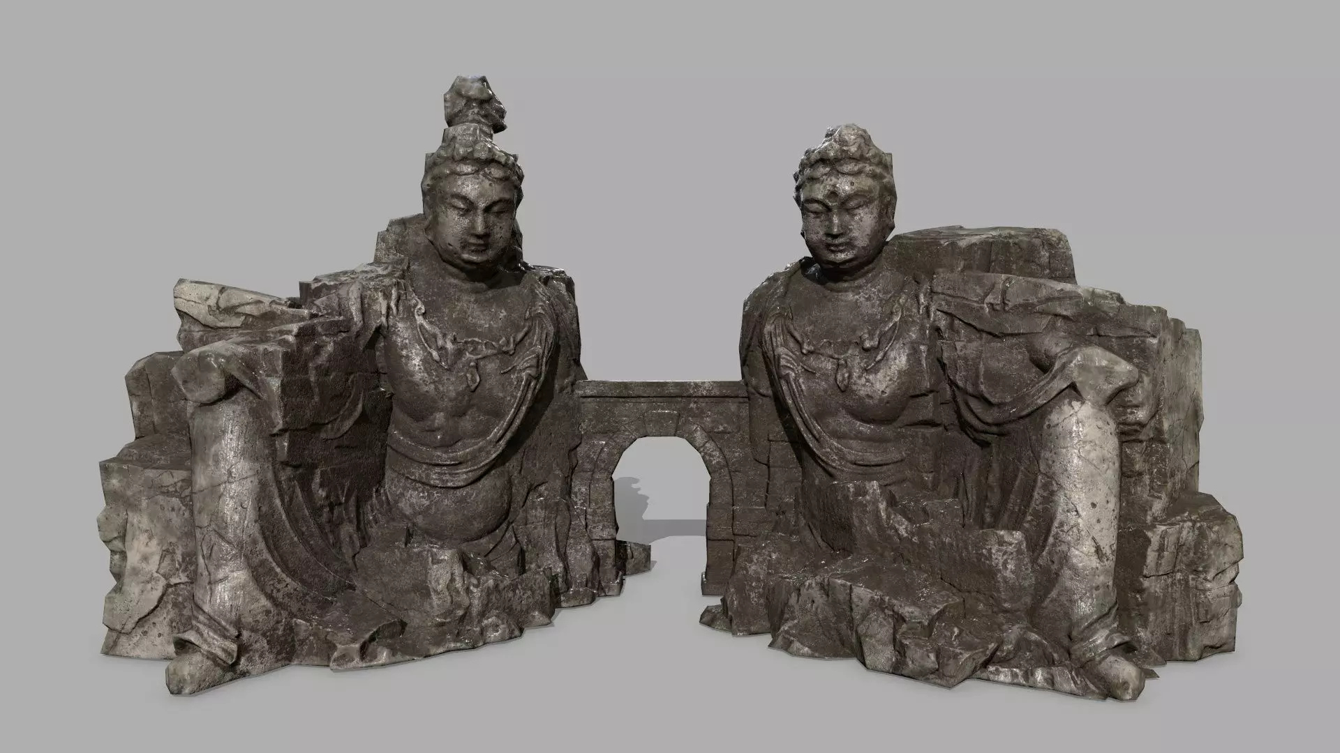 rocks buddha gate  Low-poly 3D model_0